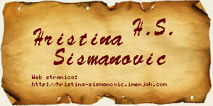 Hristina Šišmanović vizit kartica